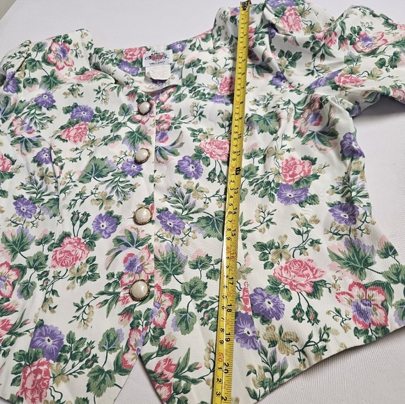 Lanz Original -Floral Puff Sleeve Top Women's 16 Vintage. - Picture 4 of 6